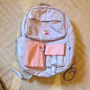 Kids Backpack - Pink and White